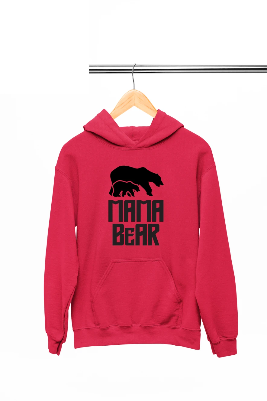 Mama Bear v2 Hoodie (Red, S)