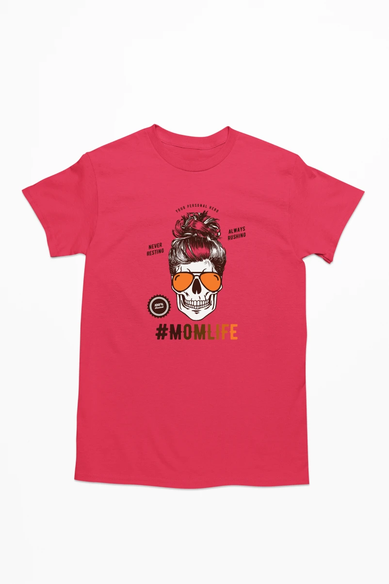 Never Resting Always Rushing Momlife Men's Tshirt (Red, S)
