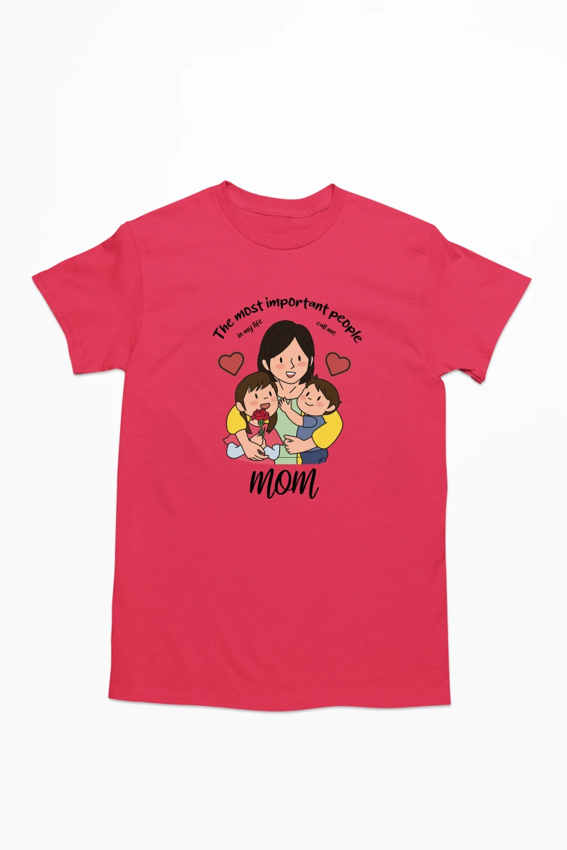 The Most Important People in my Life Call Me Mom v2 Men's Tshirt (Red, S)