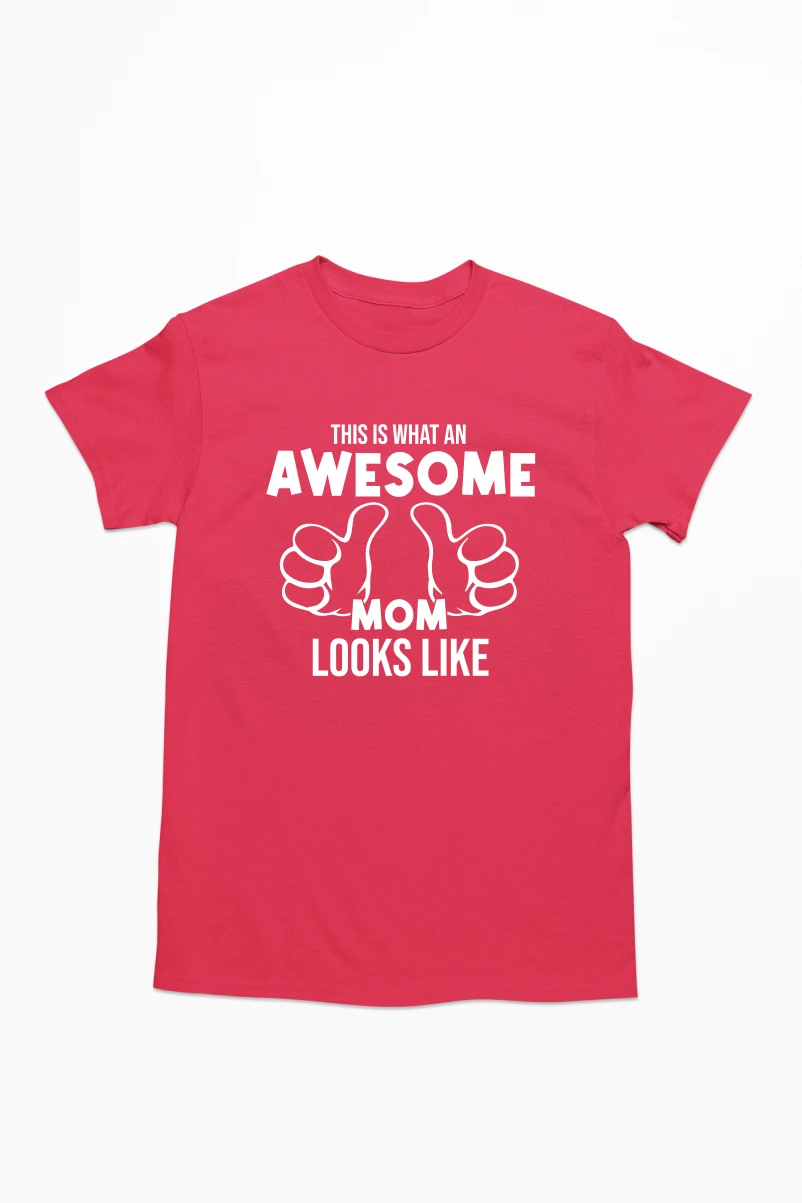This is what an Awesome Mom Looks Like Men's Tshirt (Red, S)