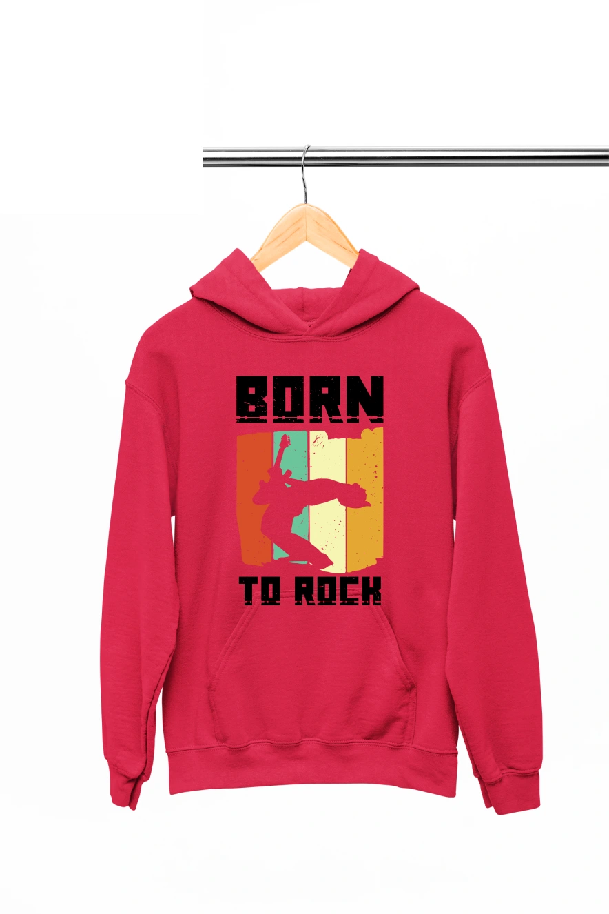 Born To Rock Hoodie (Red, S)