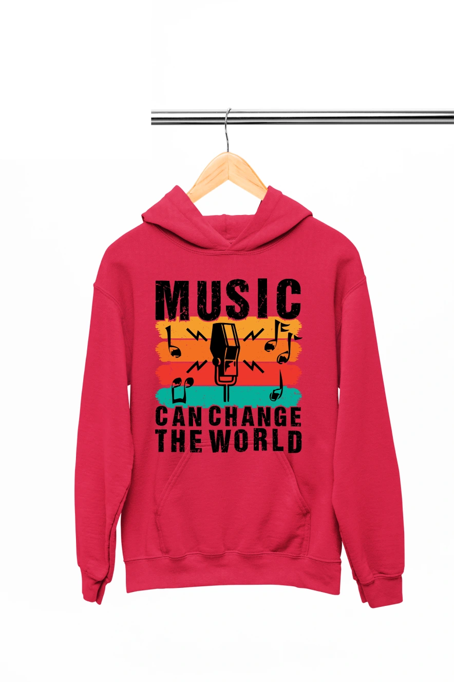 Music Can Change The World Hoodie (Red, S)