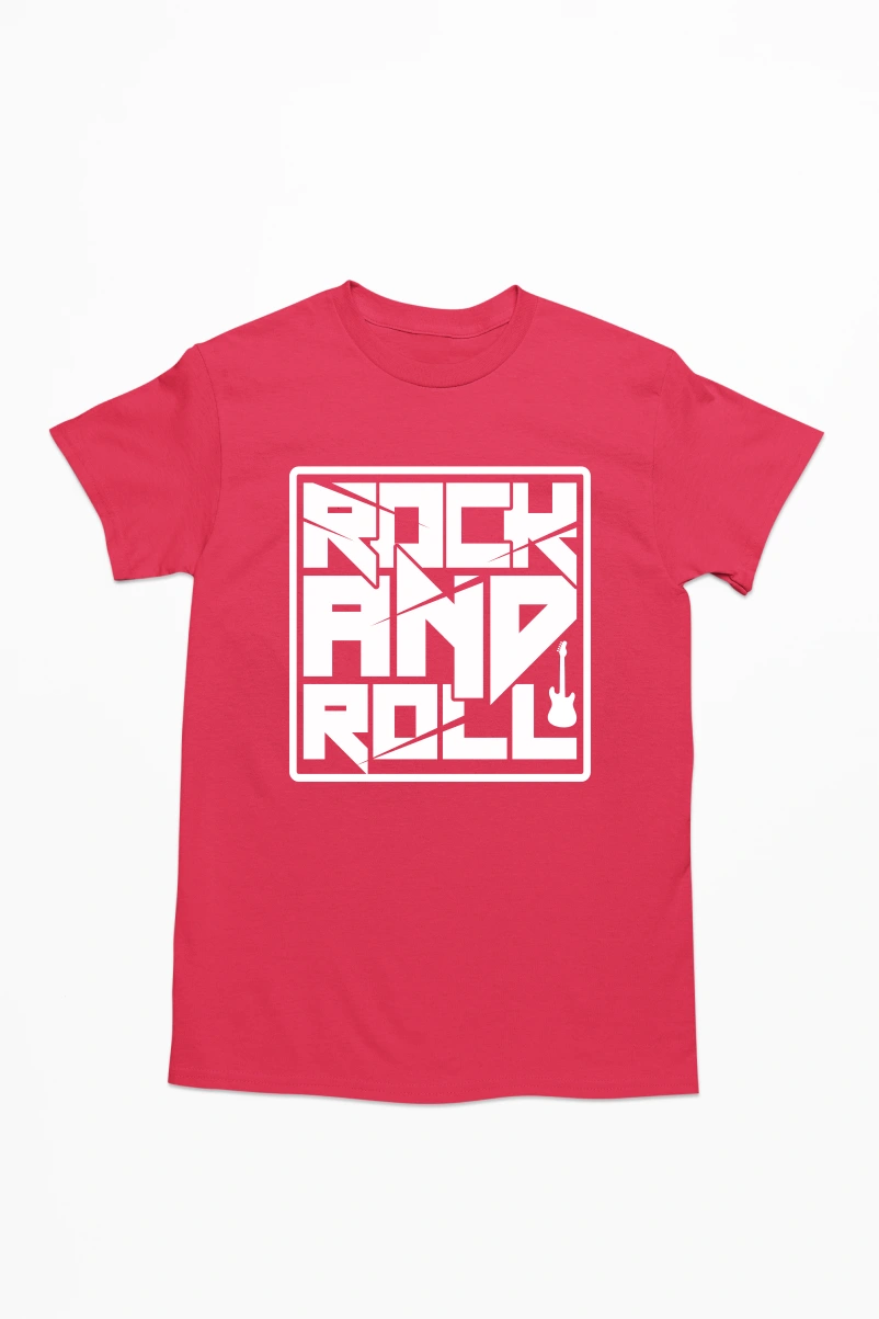 Rock And Roll Men's Tshirt (Red, S)