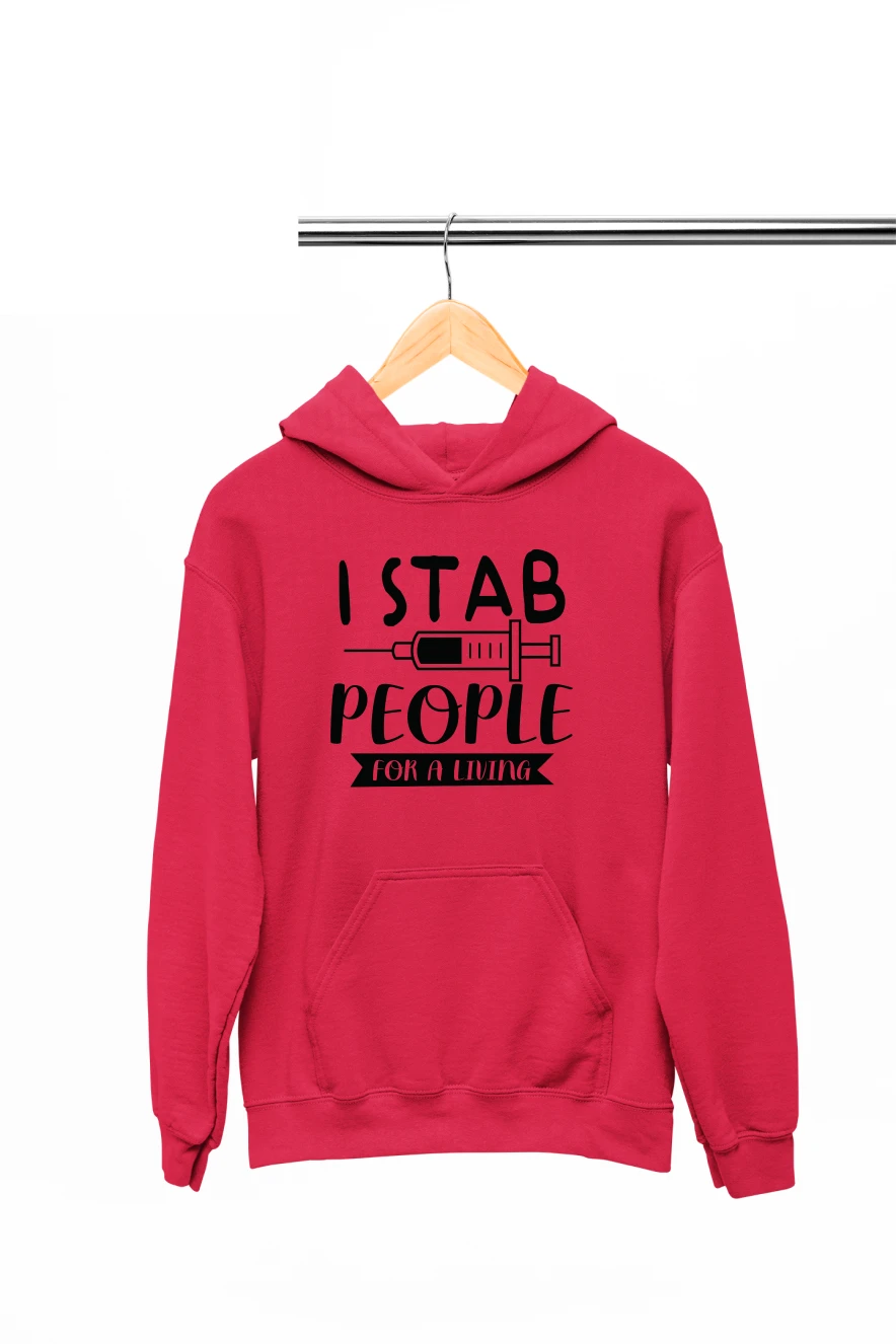 I Stab People for a Living Hoodie (Red, S)