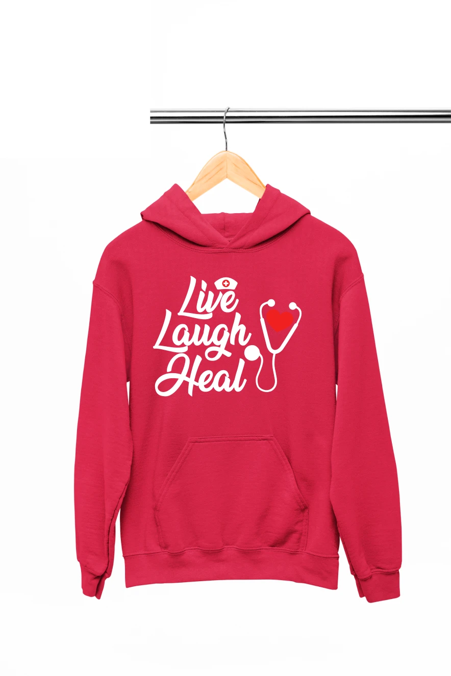 Live Laugh Heal Hoodie (Red, S)