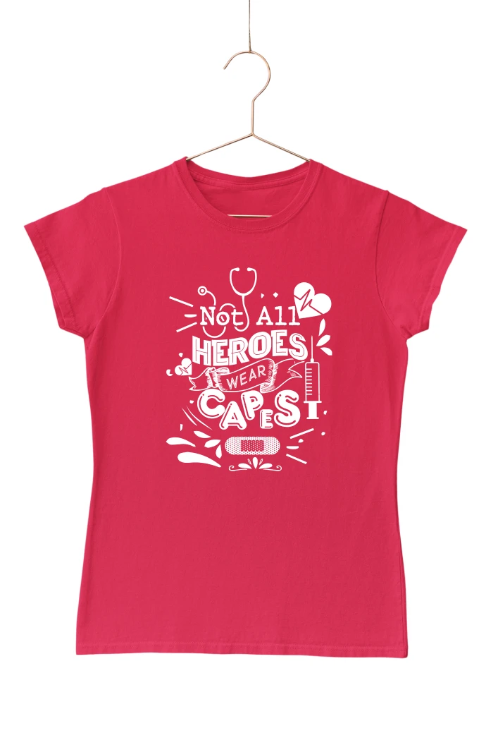 Not All Heroes Wear Capes Women's Tshirt (Red, S)