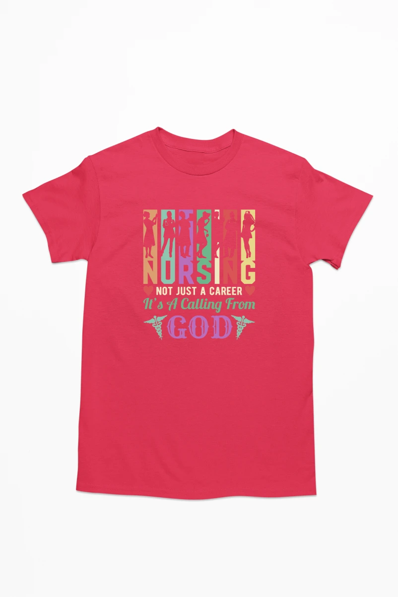 Nursing Not Just a Career It's a Calling from God Men's Tshirt (Red, S)