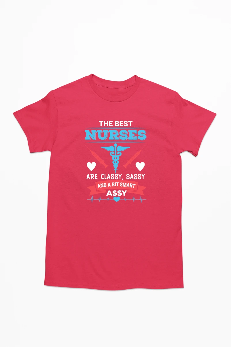 The Best Nurses are Classy Sassy and a Bit Smart Assy Men's Tshirt (Red, S)