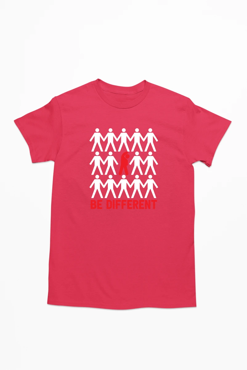 Be Different Men's Tshirt (Red, S)