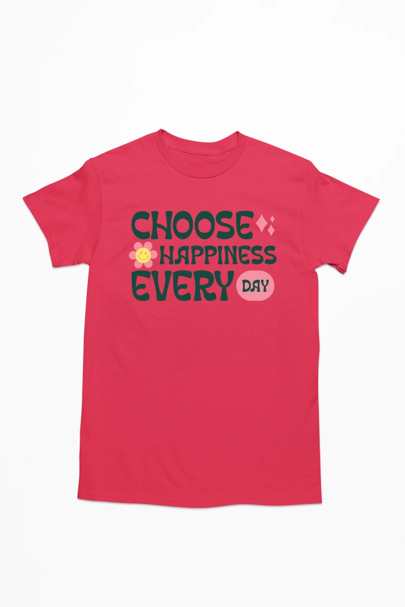 Choose Happiness Everyday Men's Tshirt (Red, S)