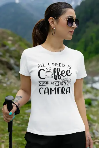 All I Need Is Coffee and My Camera Women's Tshirt
