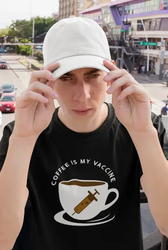 Coffee Is My Vaccine Men's Tshirt