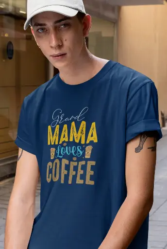Grand Mama Loves Coffee Men's Tshirt