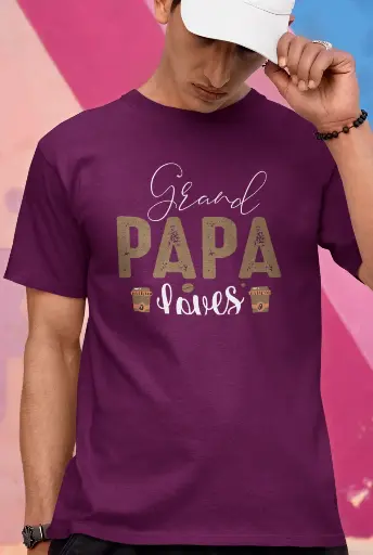 Grand Papa Loves Coffee Men's Tshirt