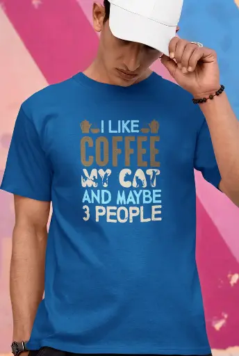 I Like Coffee My Cat and Maybe 3 People Men's Tshirt