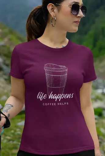 Life Happens Coffee Helps Women's Tshirt