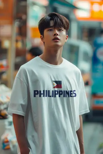 Philippines with Flag Men's Tshirt