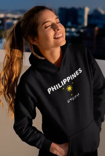 Philippines with Baybayin Text Hoodie