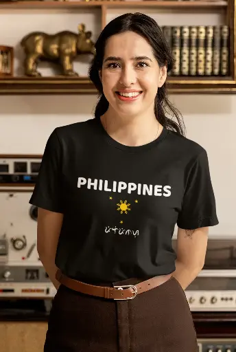 Philippines with Baybayin Text Women's Tshirt