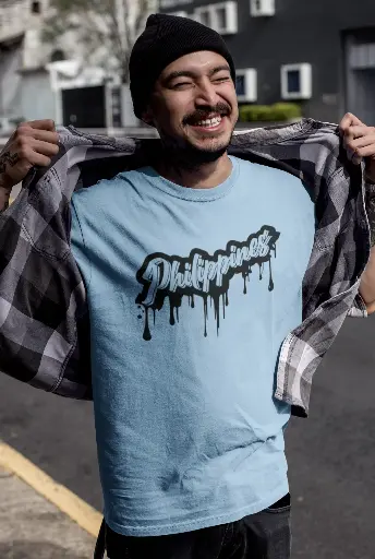 Philippines Black Graffiti Men's Tshirt