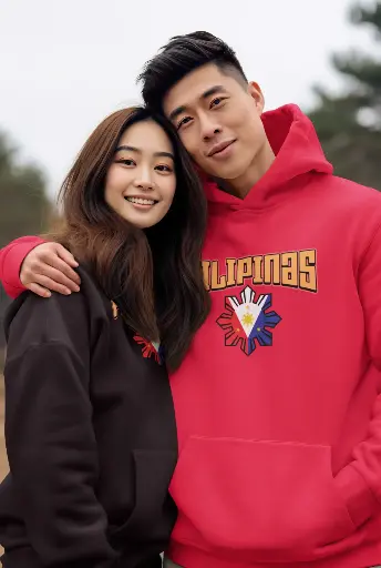 Pilipinas Text and a Sun Hoodie