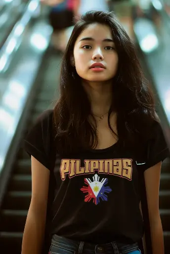 Pilipinas Text and a Sun Women's Tshirt