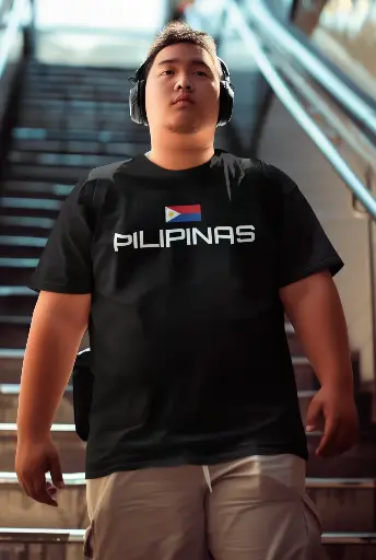 Pilipinas and Flag v2 Men's Tshirt