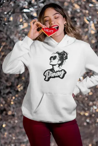 Pinay Black Print Hoodie