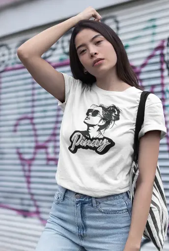 Pinay Black Print Women's Tshirt
